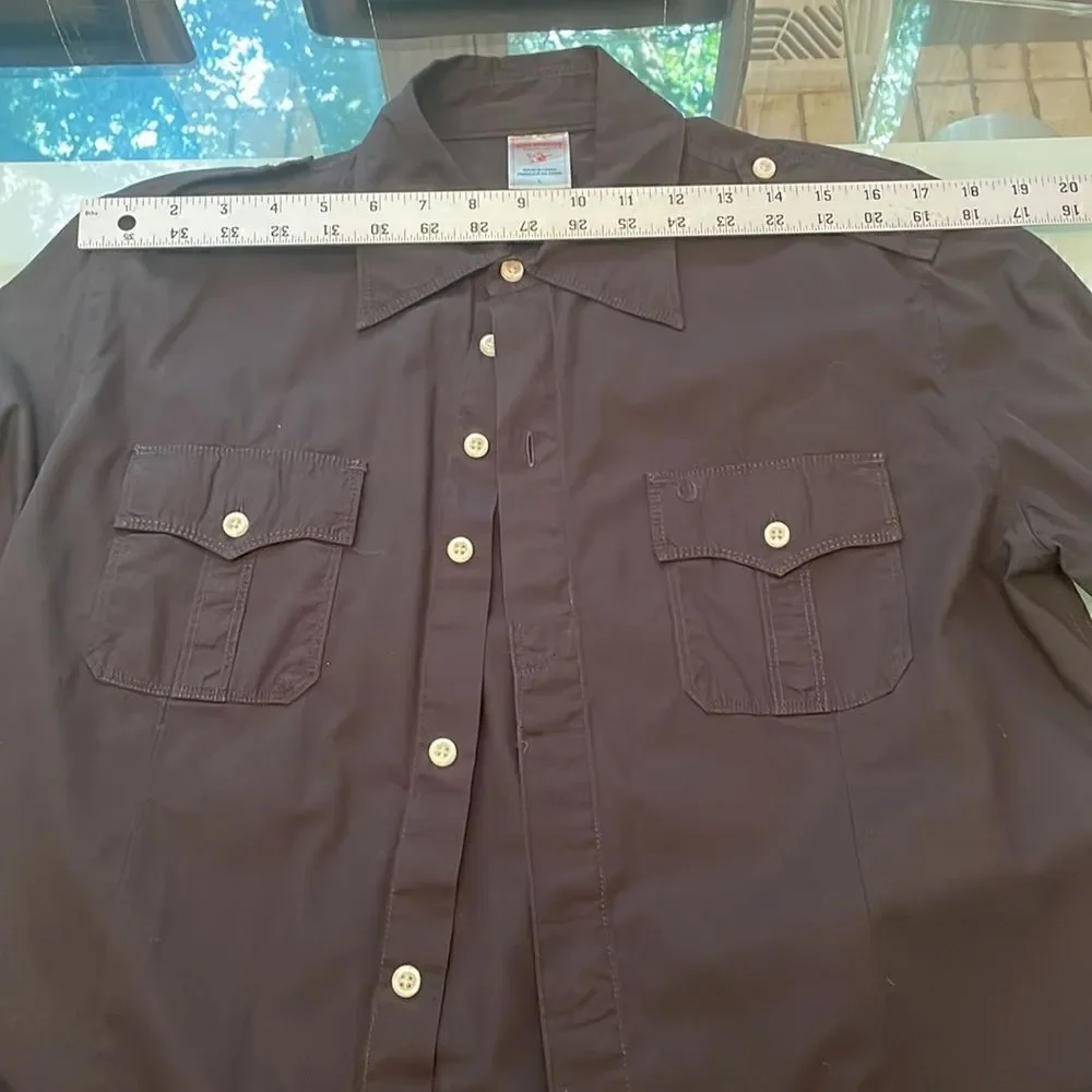 True Religion shirt black large logo on the pocket 100 cotton very nice